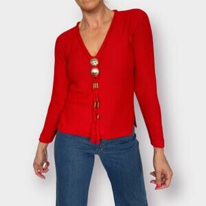 Vintage 90s Arte Meche‎ Red Alpaca Sweater size M